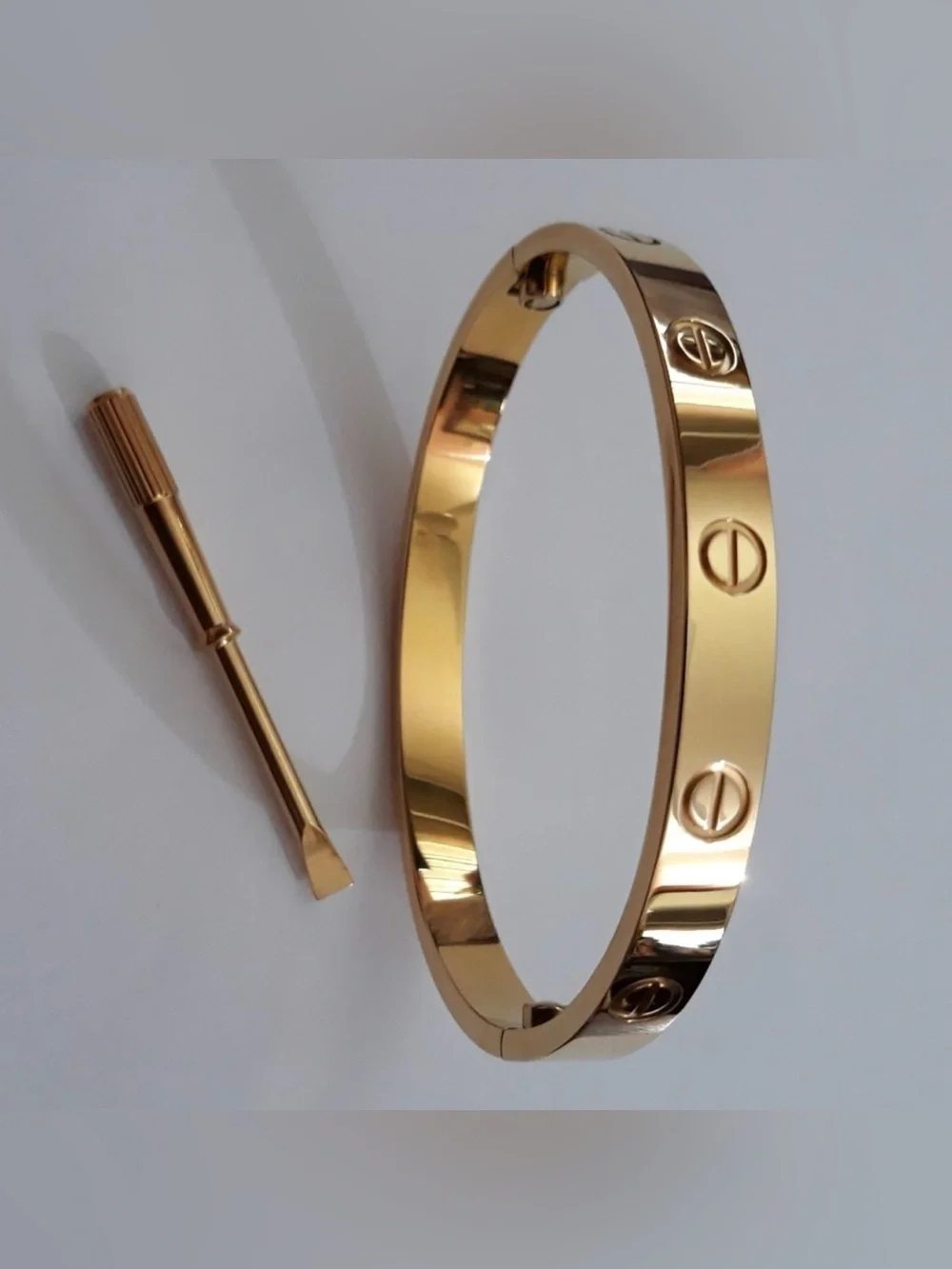 Generic Gold Screw Cuff Bangle Bracelet with Screwdriver